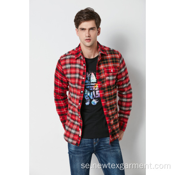 Yarn Dyed Check Flanel Shirt för herrar